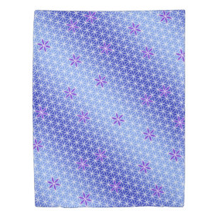 Flower Of Life - stamp seamless pattern - blue Duvet Cover