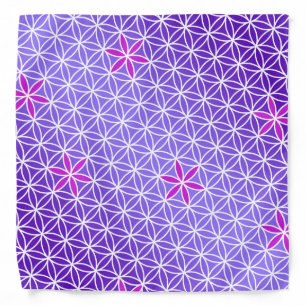 Flower Of Life - stamp seamless pattern - violet Bandana