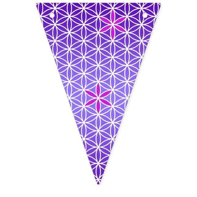Flower Of Life - stamp seamless pattern - violet Bunting Flags (First Flag)