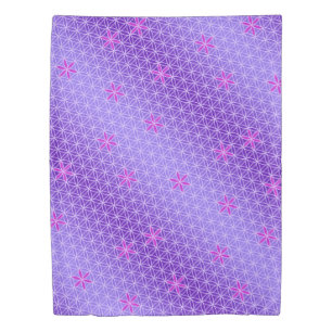 Flower Of Life - stamp seamless pattern - violet Duvet Cover