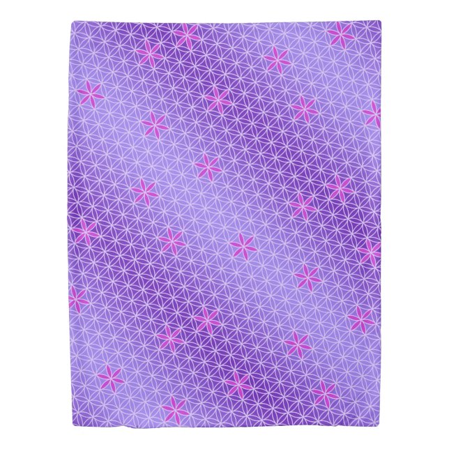Flower Of Life - stamp seamless pattern - violet Duvet Cover (Front)