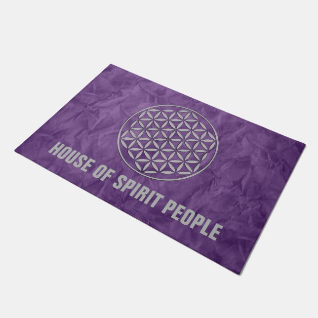 Flower of Life - stamp silver + your backg. & idea Doormat (Angled)