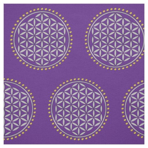 Flower of Life - stamp silver + your backg. & idea Fabric