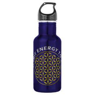 FLOWER OF LIFE - stamp - SPIRIT ENERGY TO GO Water Bottle