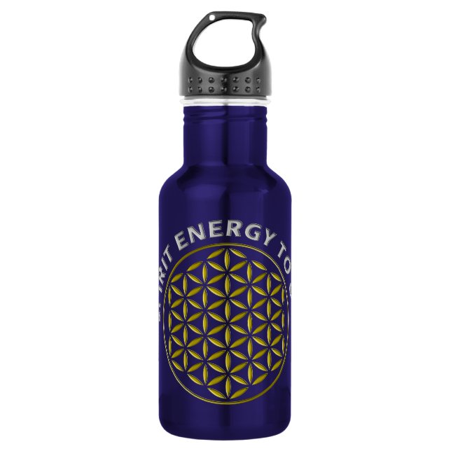 FLOWER OF LIFE - stamp - SPIRIT ENERGY TO GO Water Bottle (Front)