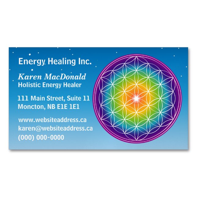 Flower of Life Starry Sky Business Card Magnet (Front)