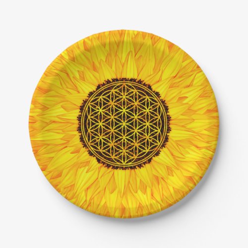 Flower of Life _Sunflower 1 Paper Plates