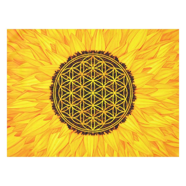 Flower of Life -Sunflower #1 Tablecloth (Front (Horizontal))