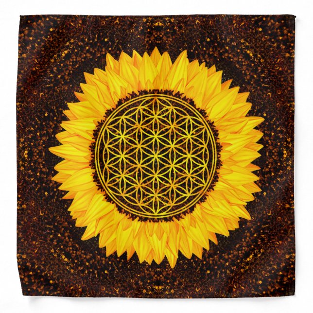 Flower of Life -Sunflower #2 Bandana (Front)