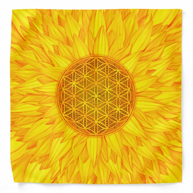 Flower of Life -Sunflower #3 Bandana (Front)