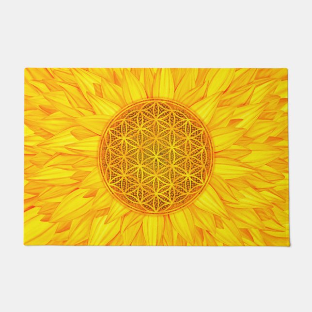 Flower of Life -Sunflower #3 Doormat (Front)