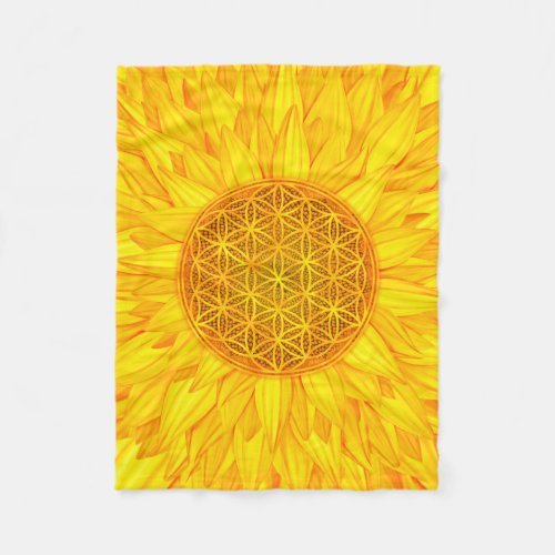 Flower of Life _Sunflower 3 Fleece Blanket