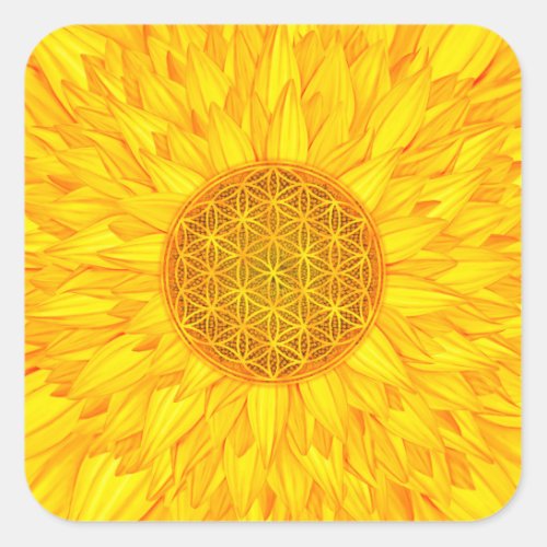 Flower of Life _Sunflower 3 Square Sticker