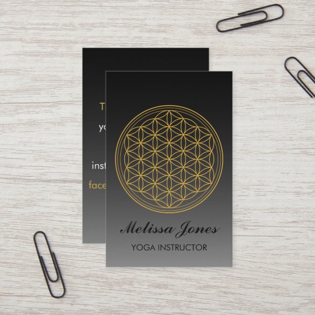 Flower of life Symbol Yoga Bussines Card (Front/Back In Situ)