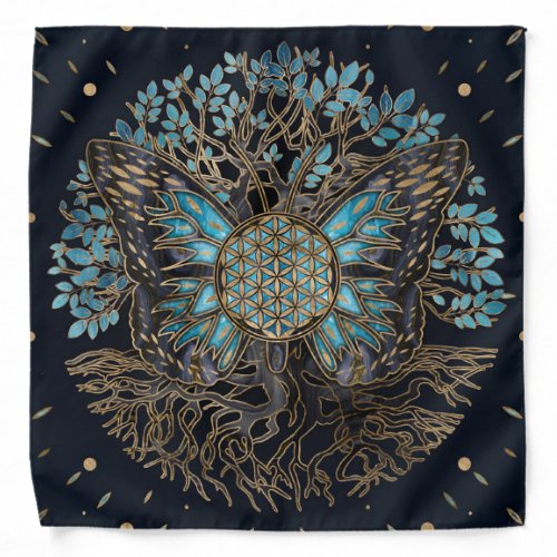 Flower of Life _ Tree of life _ Butterfly Bandana