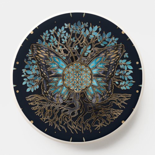 Flower of Life _ Tree of life _ Butterfly PopSocket