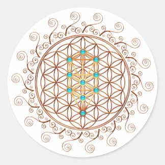 Flower of Life, Tree of Life, Kabbalah, Sephiroth Classic Round Sticker