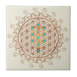 Flower of Life, Tree of Life, Kabbalah, Sephiroth Tile<br><div class="desc">The Tree of Life is a Kabbalistic symbol of the complete universe. It describes the steps between mundane consciousness (represented by Malkuth – bottom) and the divine (represented by Kether – top).</div>