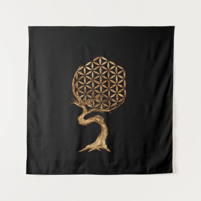 Flower of Life - Tree of life Tapestry (Front)