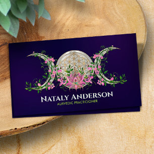 Flower of life Triple Moon Lotus Business Card