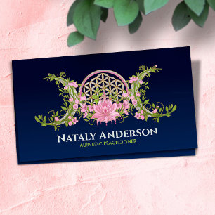 Flower of life Triple Moon Lotus Business Card