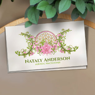 Flower of life Triple Moon Lotus Business Card