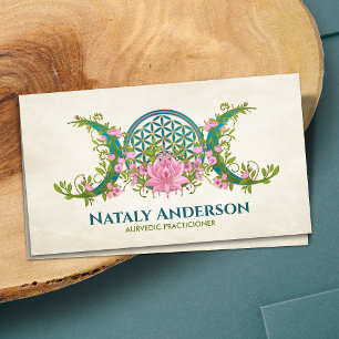 Flower of life Triple Moon Lotus Business Card