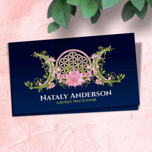 Flower of life Triple Moon Lotus  Business Card