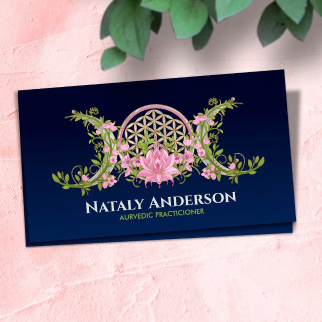 Flower of life Triple Moon Lotus  Business Card (Creator Uploaded)