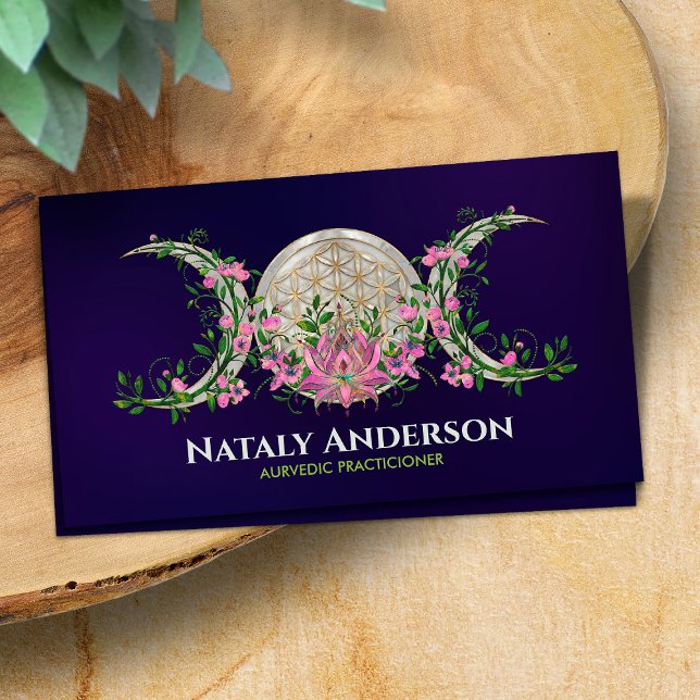 Flower of life Triple Moon Lotus  Business Card (Creator Uploaded)