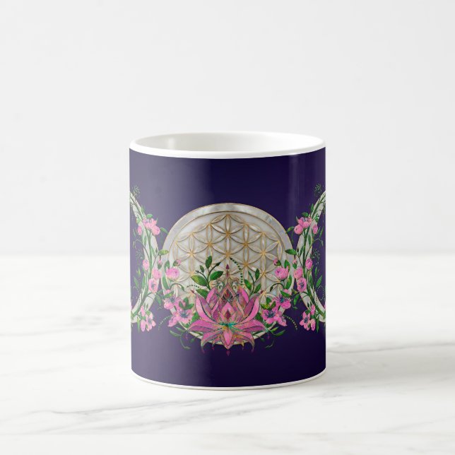 Flower of life Triple Moon Lotus  Coffee Mug (Center)