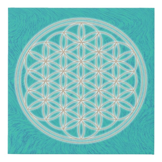 Flower of Life - Turquoise - Faux Canvas Print (Front)