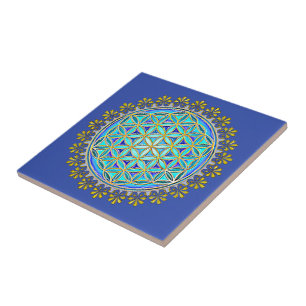 Flower Of Life - Vintage Blossom Ornaments 1 Ceramic Tile