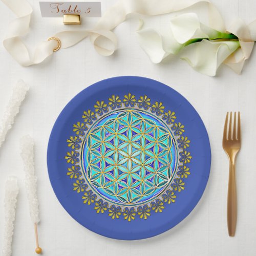 Flower Of Life _ Vintage Blossom Ornaments 1 Paper Plates