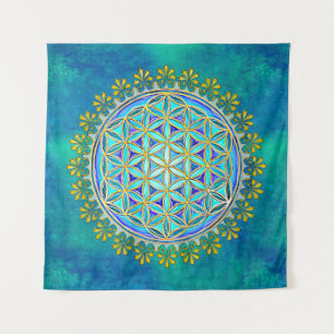 Flower Of Life - Vintage Blossom Ornaments 1 Tapestry