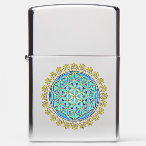 Flower Of Life _ Vintage Blossom Ornaments 1 Zippo Lighter