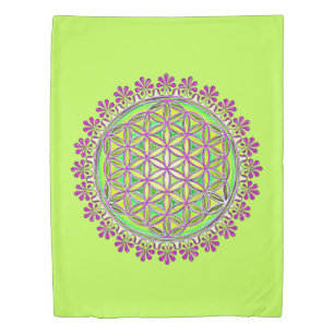 Flower Of Life - Vintage Blossom Ornaments 2 Duvet Cover