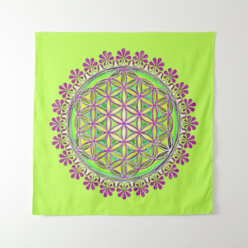Flower Of Life _ Vintage Blossom Ornaments 2 Tapestry