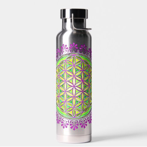 Flower Of Life - Vintage Blossom Ornaments 2 Water Bottle