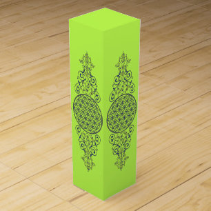 Flower Of Life - Vintage Ornaments blue gold Wine Box
