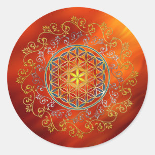 Flower Of Life - Vintage Ornaments Mandala 1 Classic Round Sticker