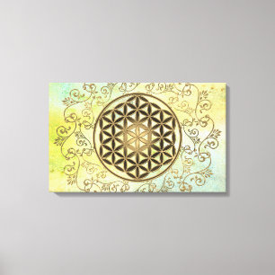 Flower Of Life - Vintage Ornaments Mandala 2 Canvas Print