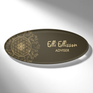 Flower Of Life - Vintage Ornaments Mandala 2 Name Tag