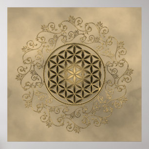 Flower Of Life - Vintage Ornaments Mandala 2 Poster
