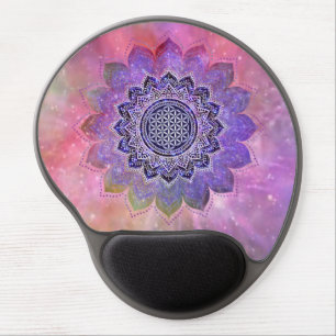 Flower Of Life - Vintage Style Galaxy Space 1 Gel Mouse Pad