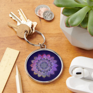 Flower Of Life - Vintage Style Galaxy Space 1 Keychain