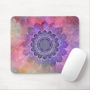 Flower Of Life - Vintage Style Galaxy Space 1 Mouse Pad