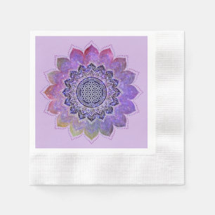 Flower Of Life - Vintage Style Galaxy Space 1 Napkins