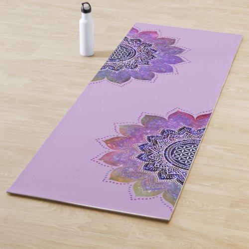Flower Of Life _ Vintage Style Galaxy Space 1 Yoga Mat