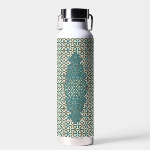 Flower Of Life - Vintage X stamp pattern Water Bottle
